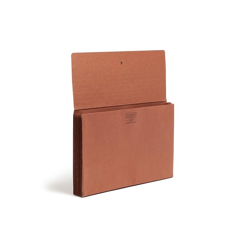 Smead End Tab Wallet, 5-1/4" Expansion, Flap and Cord Closure, Legal Size, Redrope, 10 per Box (71148) - Image 4
